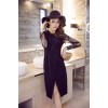 TE9221WMSS Europe fashion OL temperament lace long sleeve dress