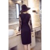 TE9221WMSS Europe fashion OL temperament lace long sleeve dress