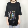 TE301DDNZ Plus size fresh Variety Queen print loose round neck fleece t-shirt