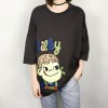 TE305DDNZ Plus size cute girl print loose round neck fleece t-shirt