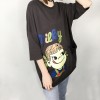 TE305DDNZ Plus size cute girl print loose round neck fleece t-shirt