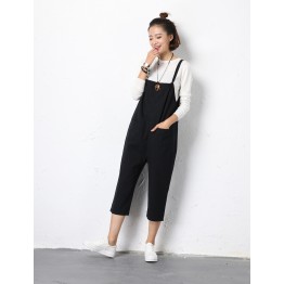 TE5001DDNZ Plus size casual suspender ninth harem trousers