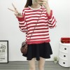 TE6640BYZJ Korean fashion joker stripes preppy style long sleeve t-shirt