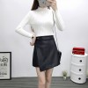 TE6646BYZJ joker pure color slim PU leather skirt