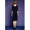 TE6675VIP Autumn new style pure color OL temperament tight hip dress