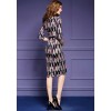 TE6676VIP Autumn new style v neck geometry print slim tight hip dress