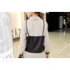 TE679YRYY Korean fashion leather splicing fake two piece long shirt