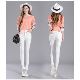 TE1893HLNK Elastic slim holes pencil leggings