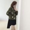 TE674YRYY Autumn new style embroidery stand collar baseball short coat