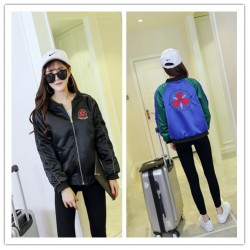 TE681YRYY 2016 Autumn Korean fashion embroidery two side wear baseball coat