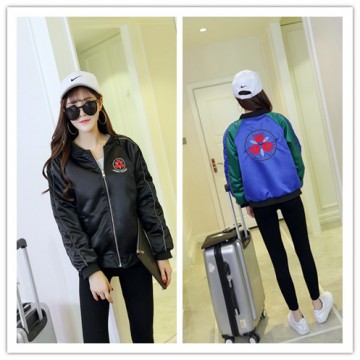 TE681YRYY 2016 Autumn Korean fashion embroidery two side wear baseball coat