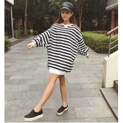 TE690YRYY Autumn new style oversize stripes pullover sweatshirt