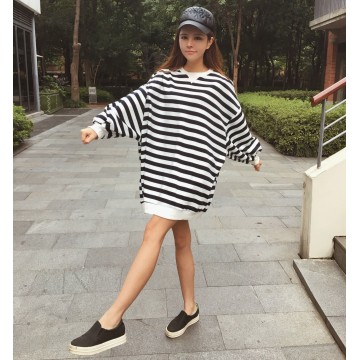 TE690YRYY Autumn new style oversize stripes pullover sweatshirt