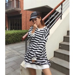 TE690YRYY Autumn new style oversize stripes pullover sweatshirt