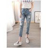 TE8836XCW 2016 autumn BF style loose holes harem jeans