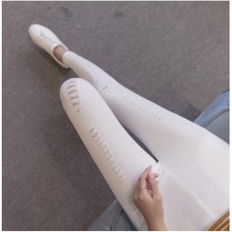 TE925HLNK Slim spandex holes ninth pencil leggings