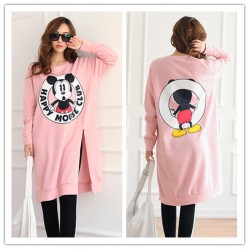 TE1506GJWL Loose casual comfortable joker cartoon print long t-shirt