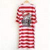 TE1507GJWL Loose casual comfortable print stripes long t-shirt dress