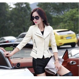 TE8801JMSJ 2016 autumn trendy short locomotive leather jacket