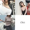 TE9668ATSS Korean fashion boat neck slim knitting tops