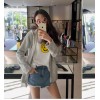 TE9675ATSS Korean fashion casual joker zipper fleece with cap