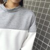 TE9686ATSS Preppy style round neck fashion splicing pullover sweatshirt