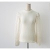 TE9985WJYS Autumn elegant lace splicing knitting tops