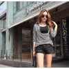 TE1367GJWL Korean fashion stripes blouse with inner vest