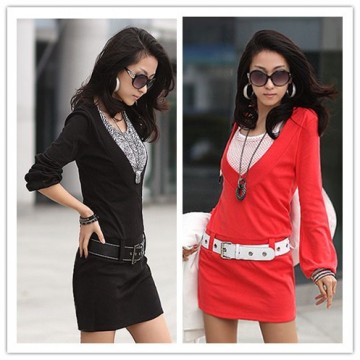 TE1370GJWL Korean fashion casual temperament belt dress