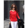 TE1371GJWL Korean fashion off shoulder casual joker t-shirt