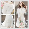 TE1373GJWL Korean fashion comfortable slim waist hollow out lace cotton dress