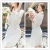 TE1373GJWL Korean fashion comfortable slim waist hollow out lace cotton dress