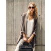 TE1374GJWL Euramerican fashion splicing wide hem casual loose cardigan