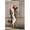 TE1374GJWL Euramerican fashion splicing wide hem casual loose cardigan