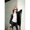 TE1374GJWL Euramerican fashion splicing wide hem casual loose cardigan