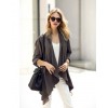 TE1374GJWL Euramerican fashion splicing wide hem casual loose cardigan