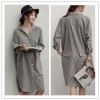 TE1375GJWL Korean fashion loose casual joker stripes long shirt