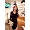 TE1379GJWL Fashion slim pure color drape sides gentlewomen dress