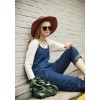 TE1381GJWL Euramerican fashion casual suspender denim pants