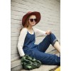 TE1381GJWL Euramerican fashion casual suspender denim pants