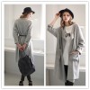 TE1382GJWL New style Europe fashion loose casual wind coat with belt