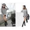 TE1385GJWL New style Korean fashion casual loose back lacing v neck t-shirt