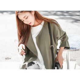 TE1391GJWL New style Korean fashion casual loose drawstring waist windcoat