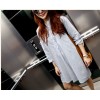 TE1392GJWL Korean fashion loose casual stand collar stripes dress