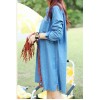 TE1393GJWL Korean fashion loose casual denim slit dress