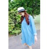 TE1393GJWL Korean fashion loose casual denim slit dress