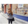 TE1396GJWL Korean fashion joker color matching slim long sleeve tops