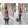 TE1396GJWL Korean fashion joker color matching slim long sleeve tops