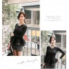 TE1396GJWL Korean fashion joker color matching slim long sleeve tops