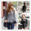 TE1396GJWL Korean fashion joker color matching slim long sleeve tops